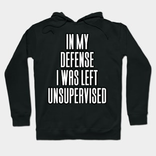 In My Defense I Was Left Unsupervised Hoodie